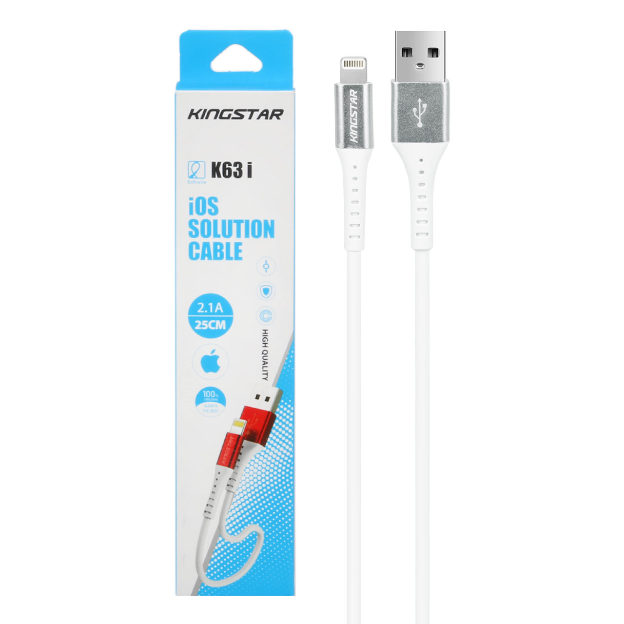 کابل تبدیل USB به لایتنینگ کینگ استار مدل K63i