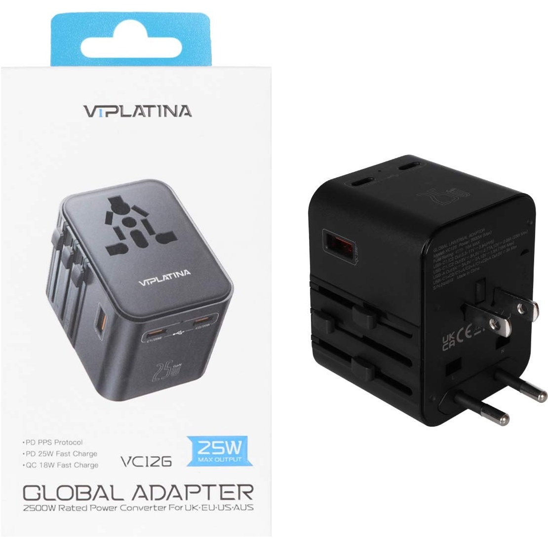 شارژر دیواری فست سه پورت ویپلاتینا مدل VC126