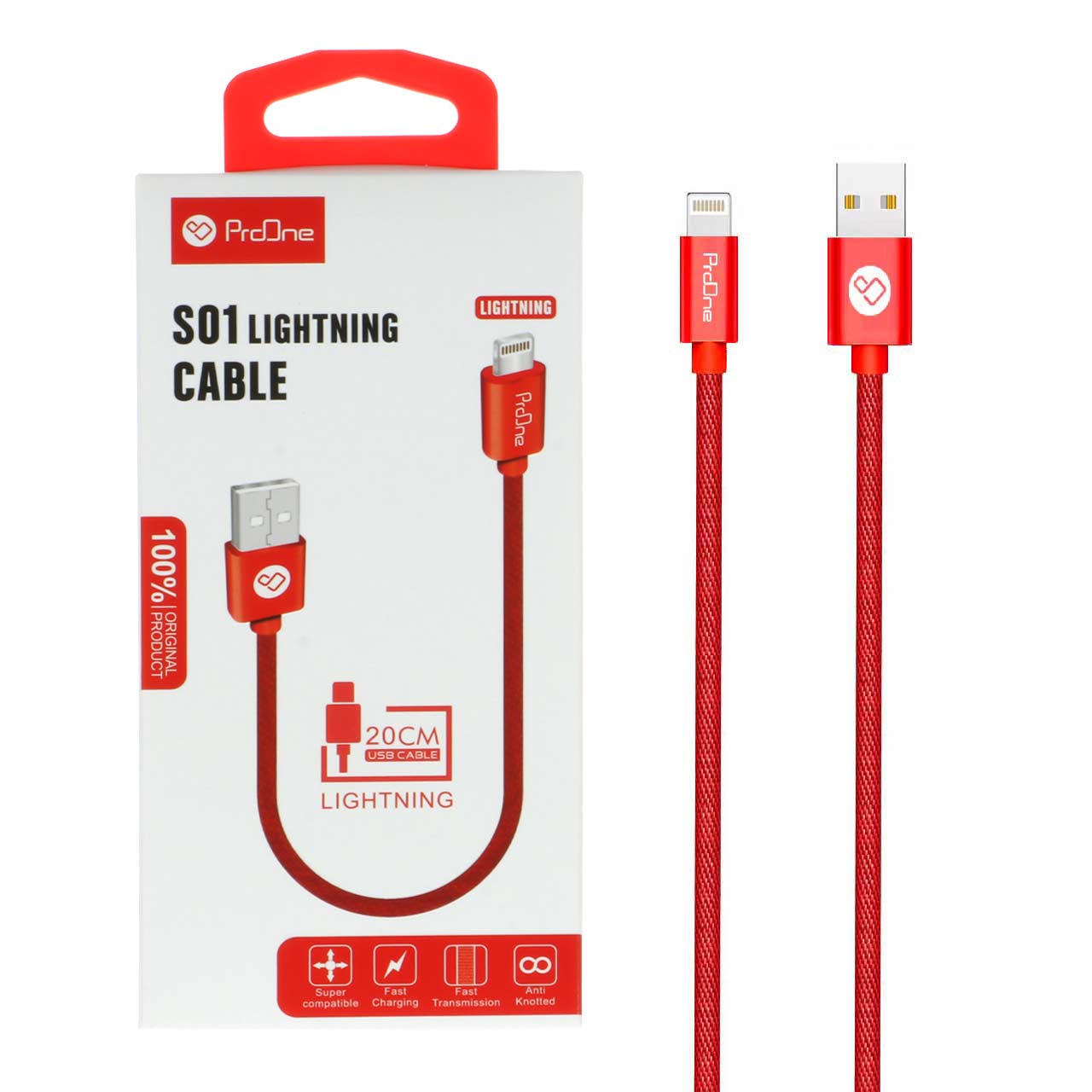 کابل تبدیل USB به لایتنینگ پرووان مدل PCC120 طول 20 سانتی متر