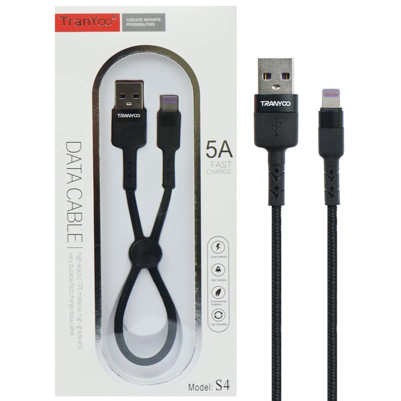 کابل تبدیل USB به لایتنینگ ترانیو مدل S4 طول 0.30 متر