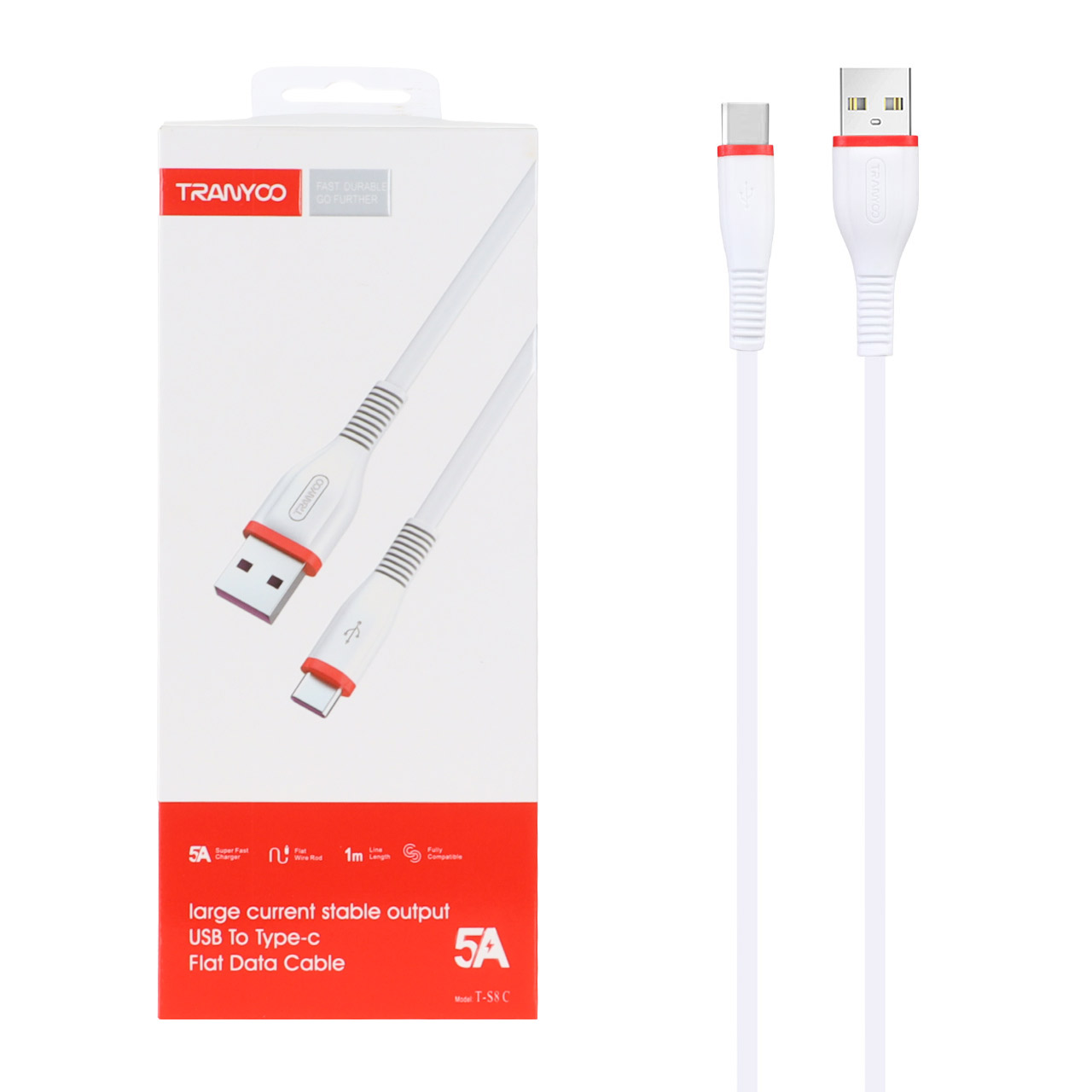کابل شارژ USB به Type-C ترانیو مدل T-S8C