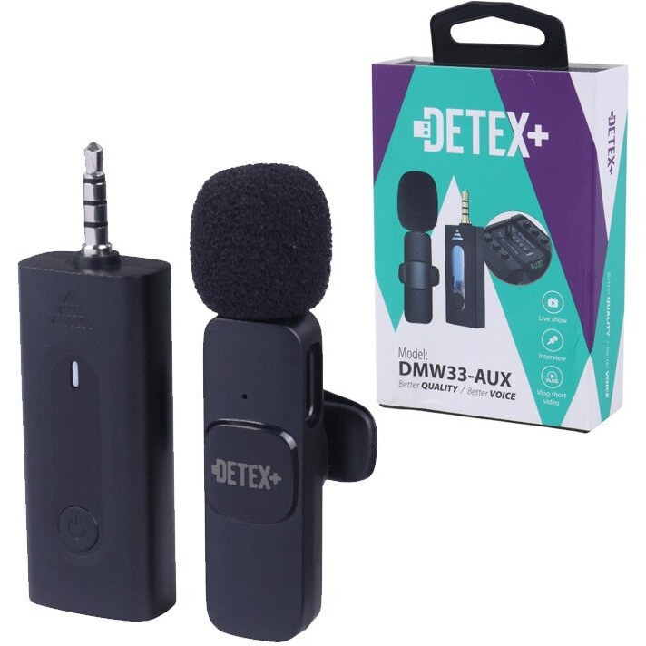 میکروفون بی سیم یقه ای +DETEX مدل DMW33