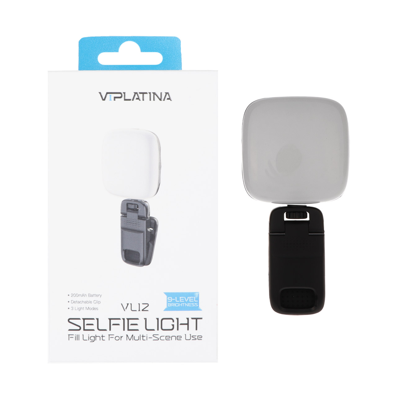 چراغ سلفی شارژی با گیره اتصال به موبایل و تبلت VIPLATINA مدل VL12