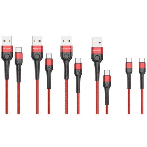 کابل تبدیل USB به USB-C کلومن پلاس مدل K7 بسته 5 عددی