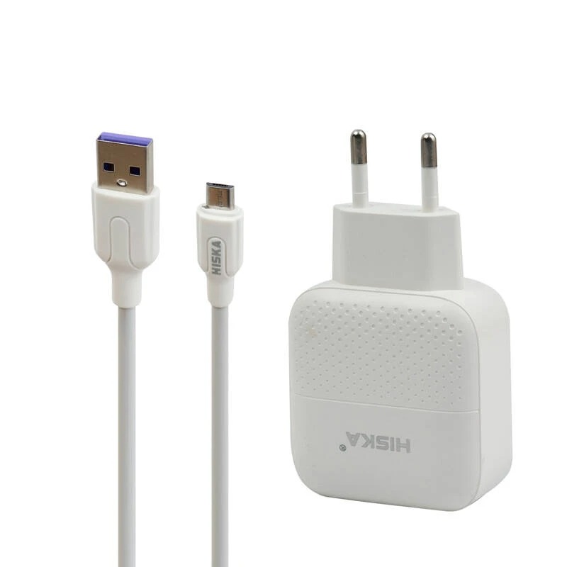 شارژر دیواری هیسکا مدل H-111Q به همراه کابل تبدیل microUSB