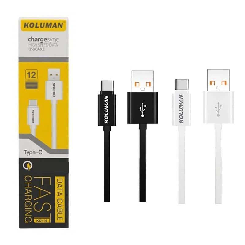 کابل تبدیل USB به USB-C کلومن مدل KD14 طول 1 متر