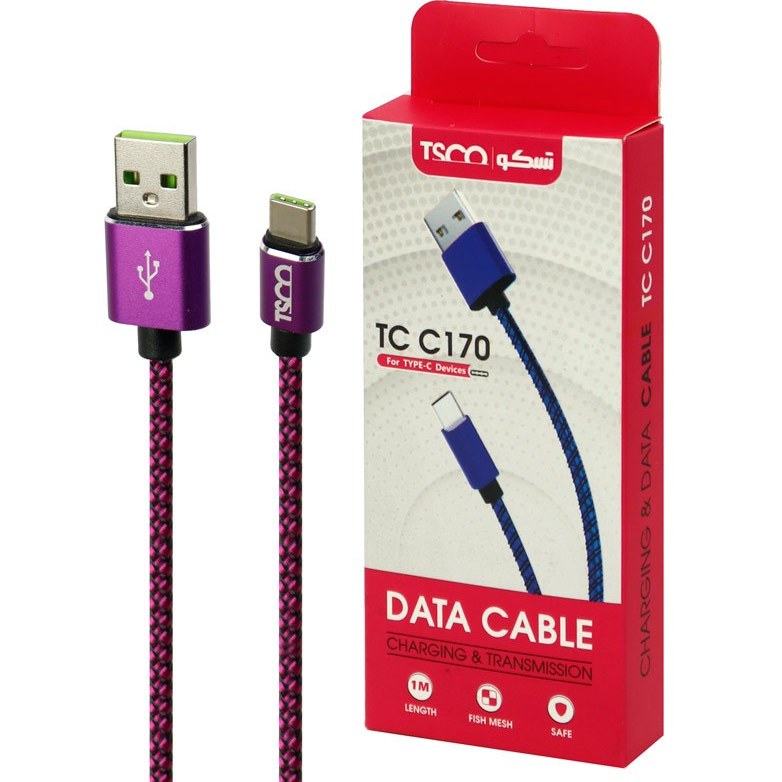 کابل USB به USB-C تسکو مدل TSCO TC C170 طول 1 متر