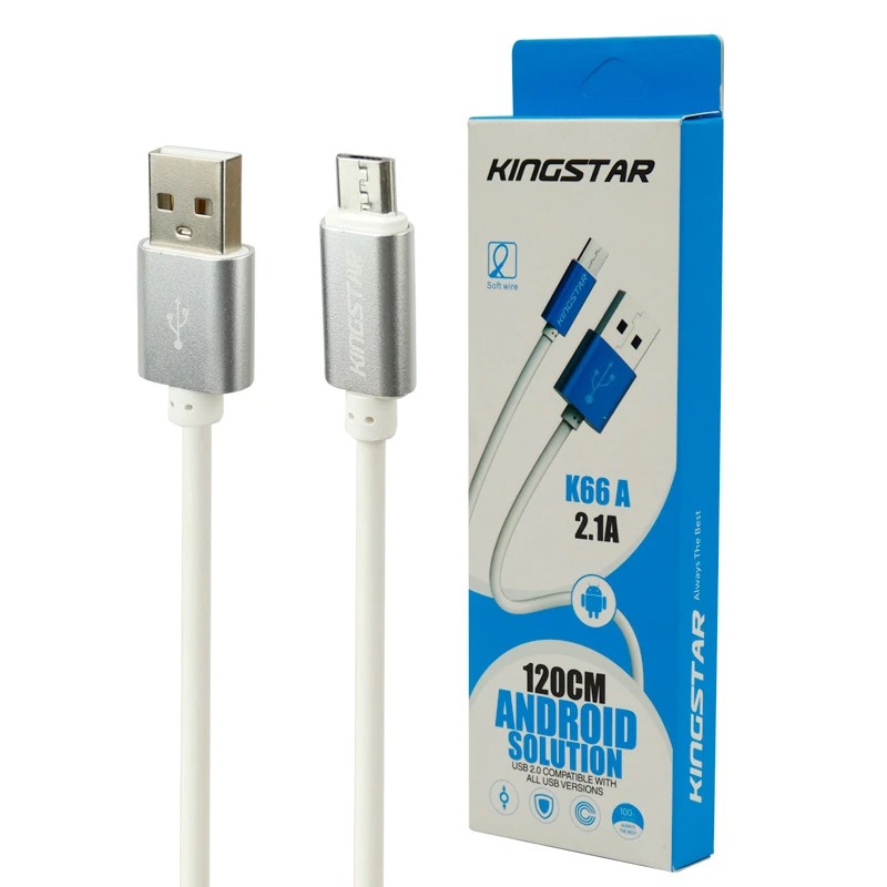 کابل تبدیل USB به microUSB کینگ استار مدل K66 A طول 1.2 متر