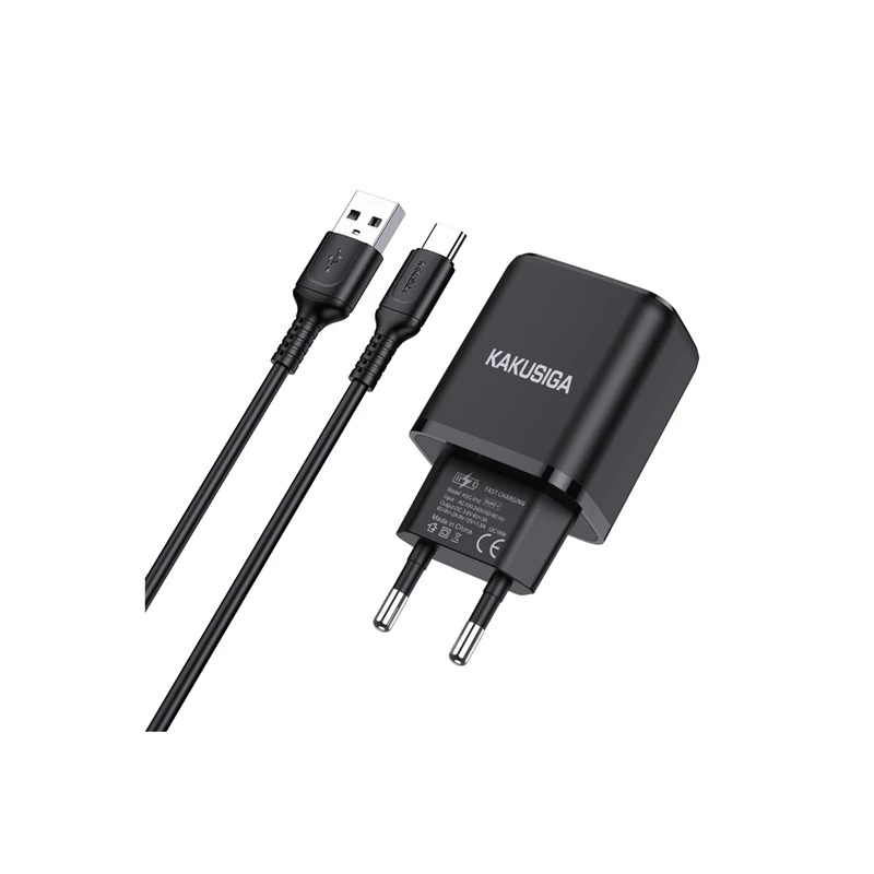 شارژر دیواری 18 وات کاکوسیگا مدل KSC-917 به همراه کابل USB-C